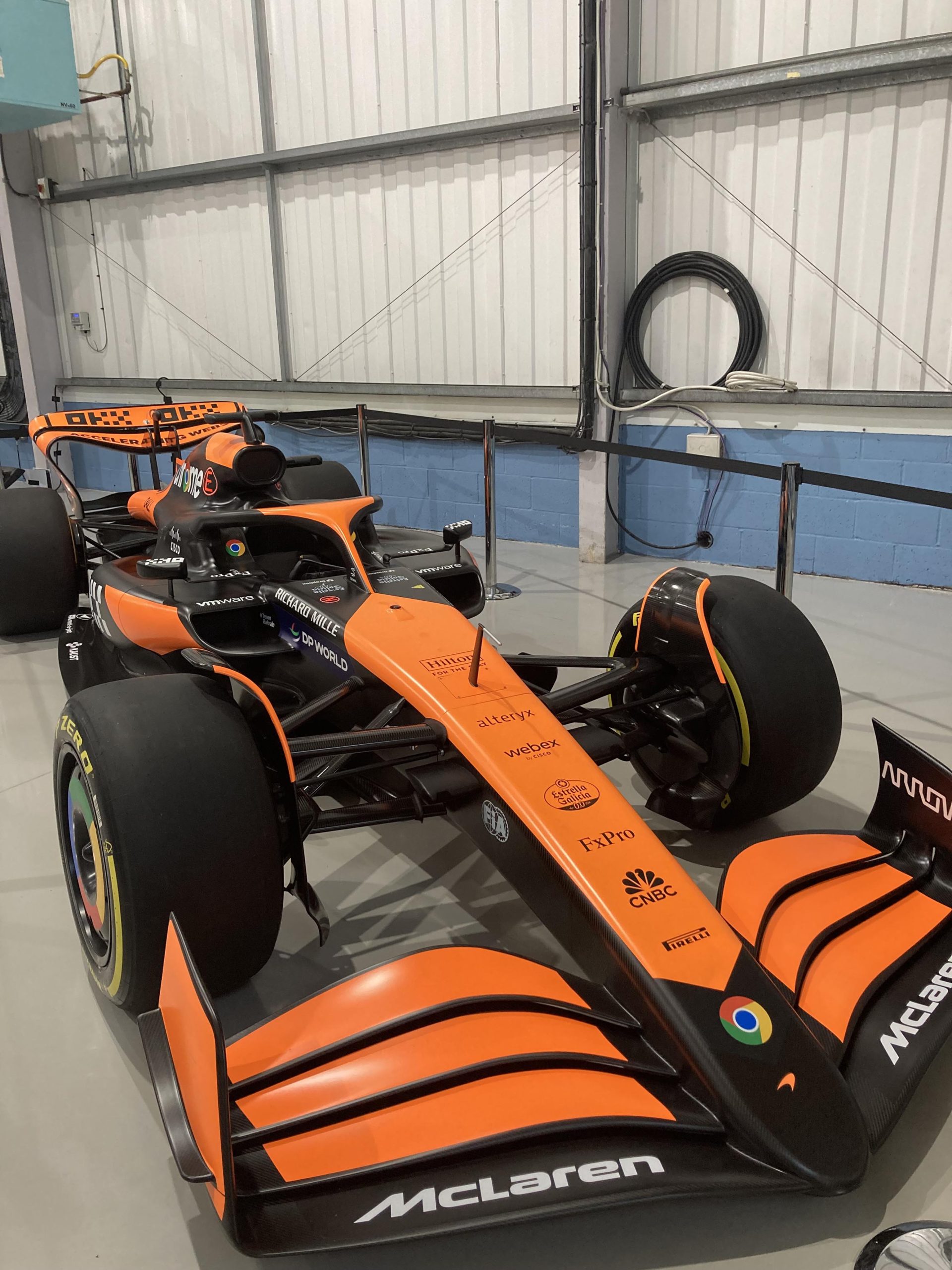 A Maclaren F1 car on display at Mills CNC