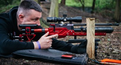 Man shoots PRS air rifle